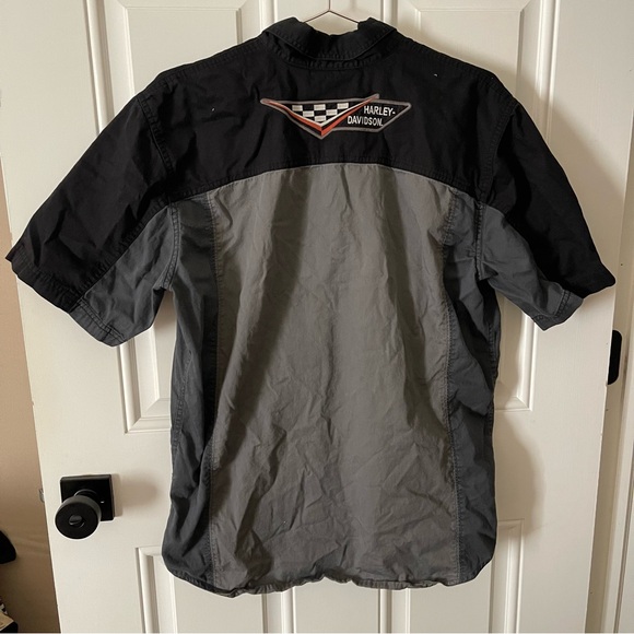 Vintage Y2K Harley Davidson Embroidered Double Pocket Button Up Shirt Size M - Picture 5 of 6